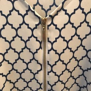 Express Navy & White Patterned Top